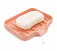 JADUFHU Porta sapone silicone rosa, auto-drenante