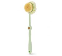 JADUFHU Spazzola posteriore doccia con manico lungo verde 39 cm, spazzola per corpo e schiena, accessorio da bagno in silicone