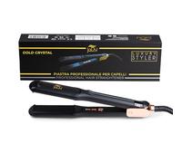 JaDy - Piastra Capelli Gold Crystal | Rivestimento Ceramica Tourmalina | Temperatura Regolabile 120-230°C | Riscaldamento Rapido 10s | Autospegnimento, Nero