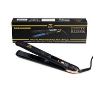 JaDy - Piastra Capelli Gold Diamond | Rivestimento in Ceramica Tourmalina | Temperatura Regolabile 120°C-230°C | Riscaldamento Rapido 10s | Autospegnimento Sicuro, Nero