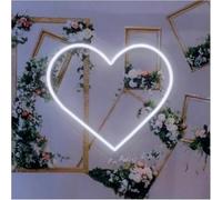 Jaeooai Insegna al neon Lampada d'atmosfera rilassante a forma di cuore, insegne al neon alimentate da luci a luminosità regolabile(D,30cm)