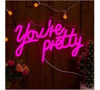 Jaeooai Insegna al neon Per lampada al neon You're Pretty per insegna per dimmerabile alimentato 20 cm × 32