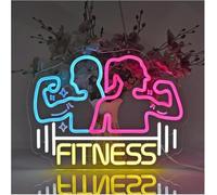 Jaeooai Insegna al neon Per prestito di parole per lampade al neon Fitness per insegne per
