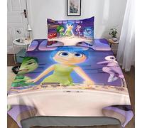 Jaerb Inside Out Copripiumino 3D Con Chiusura Lampo Copripiumino Morbido in Microfibra Con AnimeCopripiumino Federe Biancheria 2 Pezzi Da Letto Per Ragazzi E Ragazze Single（135x200cm）