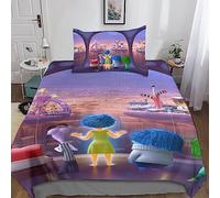 Jaerb Inside Out Copripiumino 3D Con Chiusura Lampo Copripiumino Morbido in Microfibra Con AnimeCopripiumino Federe Biancheria 2 Pezzi Da Letto Per Ragazzi E Ragazze Single（135x200cm）