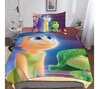 Jaerb Inside Out Set Di Biancheria Da Letto Con Motivo Con Stampa 3D, in Microfibra, Molto Morbida, Per Bambini, Con 2 Pezzi Anime Copripiumino E Federa Single（135x200cm）