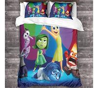 Jaerb Inside Out Set Di Biancheria Da Letto Per Stampa 3D Copripiumino Con Cerniera, Incluso Anime Copripiumino Federe 3 Pezzi, Biancheria Da Letto Per Ragazzi E Ragazze King（220x240cm）