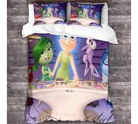 Jaerb Inside Out Set Di Biancheria Da Letto Per Stampa 3D Copripiumino Con Cerniera, Incluso Anime Copripiumino Federe 3 Pezzi, Biancheria Da Letto Per Ragazzi E Ragazze King（220x240cm）