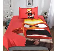 Jaerb Inside Out Set Di Biancheria Da Letto Per Stampa 3D Copripiumino Con Cerniera, Incluso Anime Copripiumino Federe 2 Pezzi, Biancheria Da Letto Per Ragazzi E Ragazze Single（135x200cm）