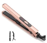 JAETON Mini piastra lisciante per capelli corti, piastra da viaggio piccola, doppia alimentazione, piccola piastra riscaldante in ceramica