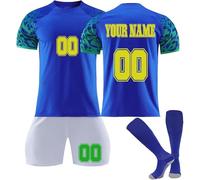 JAFCUE Personalised Brasile 25/26 Maglia da Calcio con Il Tuo Nome/Numero, Set di Calcio Regali da Calcio Adatti Come Regalo per I Tifosi di Calcio(3)