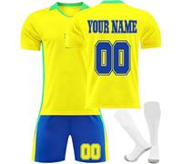 JAFCUE Personalised Brasile 25/26 Maglia da Calcio con Il Tuo Nome/Numero, Set di Calcio Regali da Calcio Adatti Come Regalo per I Tifosi di Calcio(2)