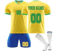 JAFCUE Personalised Brasile 25/26 Maglia da Calcio con Il Tuo Nome/Numero, Set di Calcio Regali da Calcio Adatti Come Regalo per I Tifosi di Calcio(4)