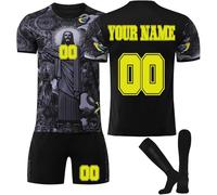 JAFCUE Personalised Brasile 25/26 Maglia da Calcio con Il Tuo Nome/Numero, Set di Calcio Regali da Calcio Adatti Come Regalo per I Tifosi di Calcio(1)