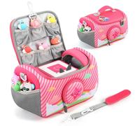 Jaffzora Custodia da trasporto adatta per Toniebox Starter Set, borsa portaoggetti compatibile con personaggi Tonies Figures, cuffie e accessori, rosa, Organizer per borse