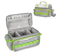 Jaffzora Custodia da trasporto compatibile con Toniebox 2 e 1 Starter Set, graziosa borsa portaoggetti per personaggi Tonies Figures, cuffie e accessori (solo borsa), Grigio&verde, 12 x 7 x 9 inches