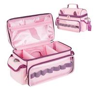 Jaffzora Custodia da trasporto compatibile con Toniebox 2 e 1 Starter Set, graziosa borsa portaoggetti per personaggi Tonies Figures, cuffie e accessori (solo borsa), Rosa e viola., 12 x 7 x 9 inches