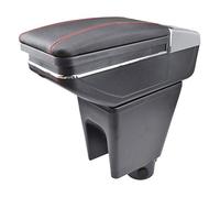 JAFYLO Modifica del bracciolo della scatola di interfaccia for riporre l'auto nel bracciolo in pelle, for Chevrolet, Spark III, for DAEWOO, Matiz 2010-2014 Bracciolo centrale della console(Red thread)
