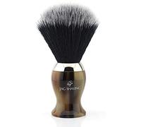 Jag Shaving Classic Black Silver-Tip - Spazzola per capelli sintetici, manico in resina, pennello da barba da uomo