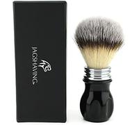 Jag Shaving Pennello da barba di ottima qualità - elegante pennello per rasatura dei capelli sintetici - manico in resina nera - manico ergonomico in resina - per rasatura del rasoio