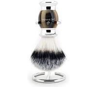 Jag Shaving Pennello da barba sintetico con supporto in acciaio inox, per uomo