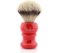 Jag Shaving Silverspitz - Pennello per rasatura a umido, manico in resina rossa lucido