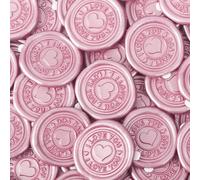 JAGERGREEN 24 Pezzi Sigillo di Cera, Kit con Motivi Vari, Rosa Auto-Adesivi per Inviti Matrimonio, Sigillare Buste, Regali, Decorazioni (Cuore)