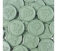 JAGERGREEN Sigilli di Cera per Inviti Matrimonio, 48 Pezzi Auto-Adesivi Verde, Motivo Ramo di Olivo per Sigillare Buste, Regali, Natale