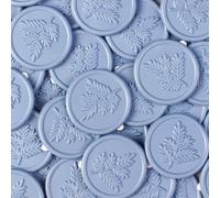 JAGERGREEN Sigillo di Cera per Inviti Matrimonio, 48 Pezzi Blu Auto-Adesivi, Motivo Ramo di Olivo per Sigillare Buste, Regali, Natale