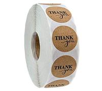 JAGETRADE 500 Pezzi/Rotolo Rotondo Naturale Kraft Grazie Adesivi Guarnizione Etichetta Scrapbooking Decor
