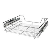 Jago® Cassetto Estraibile per Cucina - Larghezza (30/40/50/60 cm) e Set (1-5) a Scelta, con Guide Scorrevoli, Metallo Cromato - Cestello, Cesto, Cassetto Telescopico