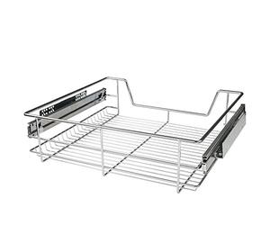 Jago® Cassetto Estraibile per Cucina - Larghezza (30/40/50/60 cm) e Set (1-5) a Scelta, con Guide Scorrevoli, Metallo Cromato - Cestello, Cesto, Cassetto Telescopico