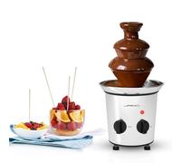 Jago® Fontana di Cioccolato 275 W - a 3 Piani, Capacità 1kg, Altezza 39 cm, in Acciaio Inossidabile, Lavabile in Lavastoviglie, Argento - Fonduta, Cascata di Cioccolato
