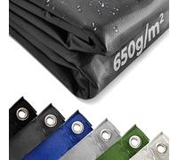 Jago® Telo Impermeabile - 2x3m, PVC 650 g/m², Impermeabile, Antipioggia, con Occhielli, Antracite - Telo Copritutto Occhiellato, Copertura, Telone Protettivo da Esterno, Legna, Campeggio