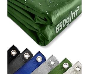 Jago® Telo Impermeabile - 2x3m, PVC 650 g/m², Impermeabile, Antipioggia, con Occhielli, Verde - Telo Copritutto Occhiellato, Copertura, Telone Protettivo da Esterno, Legna, Campeggio