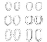 jagosen Set Orecchini Cerchio Donna Argento 925 6 Paia Orecchini Cerchio Piccoli Anallergici Donna Senza Nichel Diamante Orecchini Set