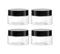 Jagowa - 4 contenitori per cosmetici da viaggio, 30 g, rotondi, in plastica trasparente, a bocca larga, con coperchio, per riporre trucchi e creme per il viso