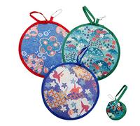 Jagowa 4 ventagli rotondi, pieghevoli, in stile giapponese, portatili, per festival, costumi, decorazioni nuziali (colore casuale)