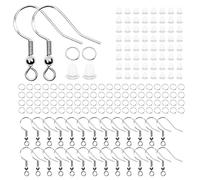 Jagowa Kit di 600 accessori per la creazione di orecchini, ganci per orecchini placcati in argento 925, materiali per orecchini fatti a mano, retro trasparente di sicurezza, anello aperto (oro,