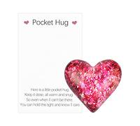 Jagowa Pocket Hug Token, A Little Pocket Hug Heart con biglietto e scatola, ornamento ricordo per amici, regalo caldo per compleanno, San Valentino (rosa)
