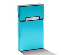 Jagowa Portasigarette in alluminio per 20 sigarette, sottile, per uomini e donne, colore blu