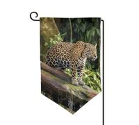Jaguar Cat on Tree Tronco Cascata Giardino Bandiere Verticali Double Sided Casa Bandiera 30,5 x 45,7 cm Primavera Estate Stagionale Bandiera Vacanze Agriturismo Cortile Decorazione da appendere