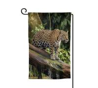Jaguar Cat on Tree Tronco Cascata Giardino Bandiere Verticali Double Sided Casa Bandiera 30,5 x 45,7 cm Primavera Estate Stagionale Bandiera Vacanze Agriturismo Cortile Decorazione da appendere