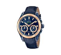 Jaguar Orologio Uomo J960/1 Analogico Cassa acciaio placcata oro Cinturino pelle blu Ediz. Speciale