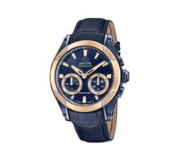 Jaguar J960/1 Men's Connected Special Edition Watch - Gold-Plated Stainless Steel Case, Blue Leather Strap