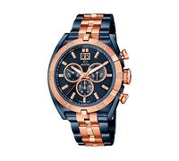 Jaguar Men's Swiss Quartz Chronograph Watch - Model J810/1, Blue and Rose Gold PVD Stainless Steel Case, Blue Dial, Sapphire Crystal