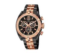 Jaguar Men's Swiss Quartz Chronograph Watch - Model J811/1, Black and Rose Gold PVD Stainless Steel Case, Black Dial, Sapphire Crystal