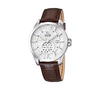Jaguar Men's Swiss Quartz Watch - Model J663/1, Stainless Steel Case, White Dial, Brown Leather Strap