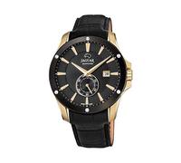 Jaguar Men's Swiss Quartz Watch - Model J881/1, Gold-Tone Stainless Steel Case, Black Dial, Leather Strap