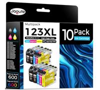 Jagute 10 Pacchetti Cartucce LC123XL Compatibile con Brother LC123XL LC123 per Brother MFC-J4410DW DCP-J132W DCP-J152W MFC-J6520DW MFC-J6720DW MFC-4510DW DCP-J4110DW, 4 Nero 2 Ciano 2 Magenta 2 Giallo
